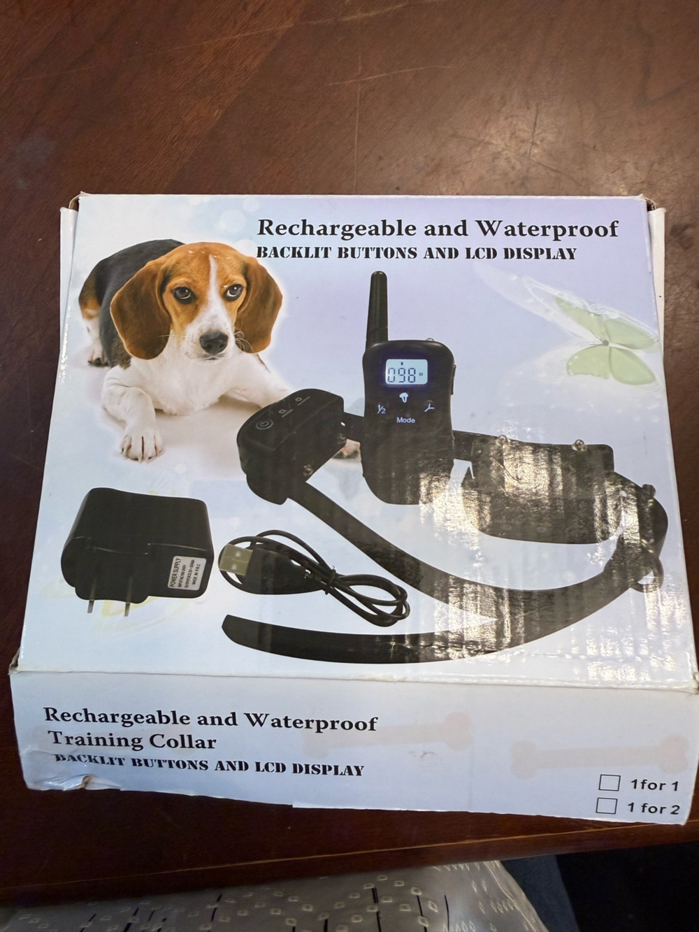 Rechargeable and Waterproof Black Dog Training Collar